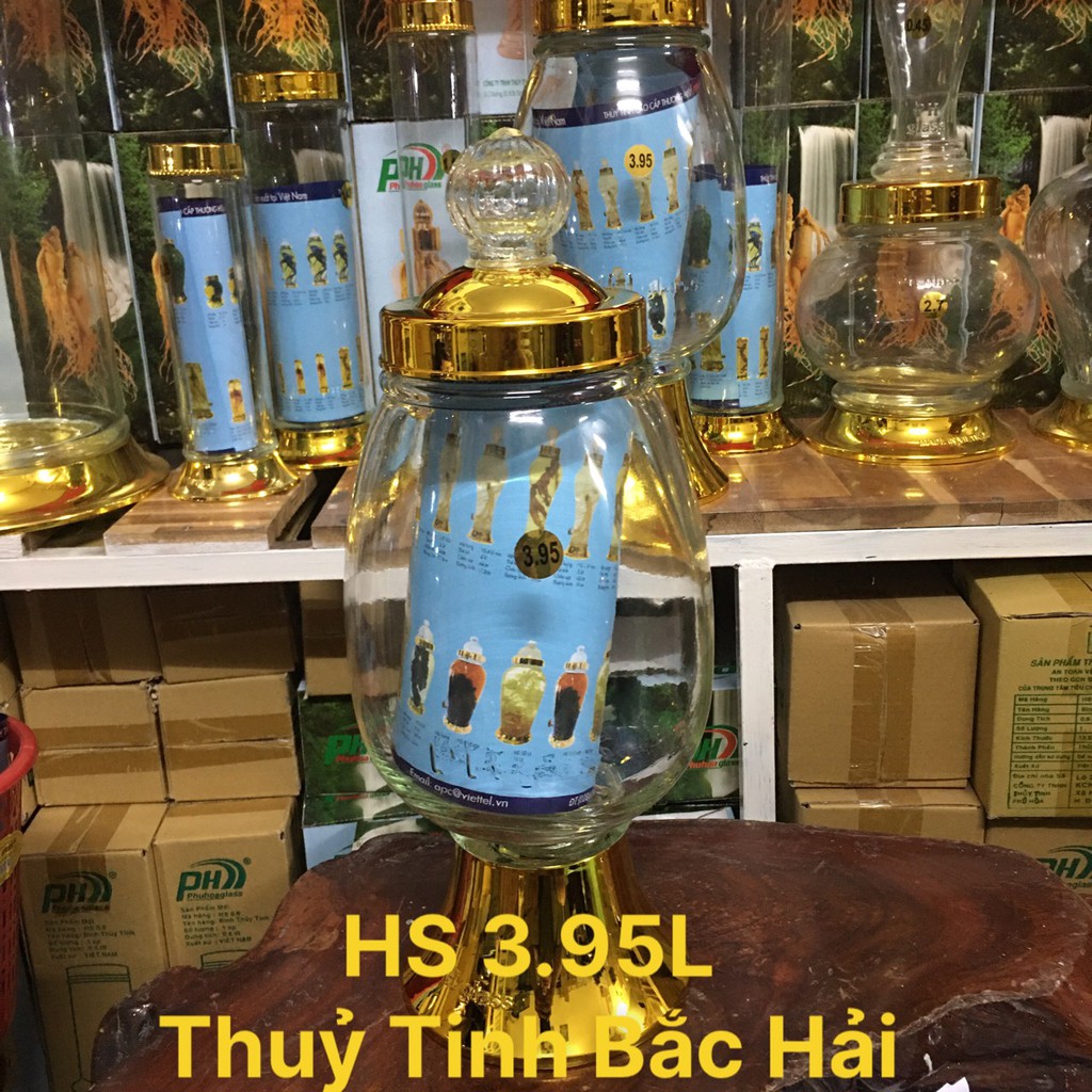 Bình Thủy Tinh Ngâm Rượu SX Tại Việt Nam HS-3.95 Lít - Thủy Tinh Bắc Hải