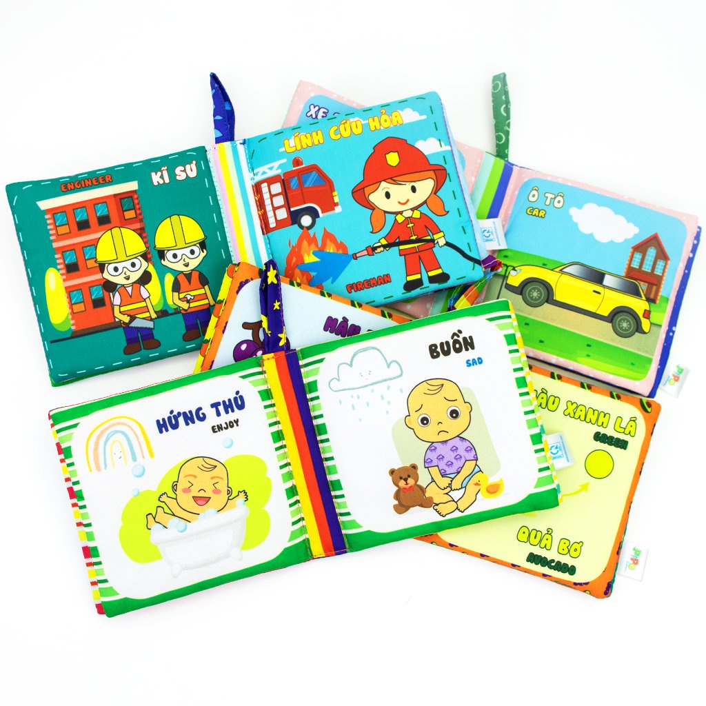 Sách Vải PIPO Việt Nam- Song Ngữ Anh Việt- Đồ Chơi An Toàn Phát Triển Tư Duy Cho Bé
