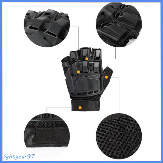 Military Airsoft Paintball Police Tactical Gloves Half Finger Protect Armed Gloves