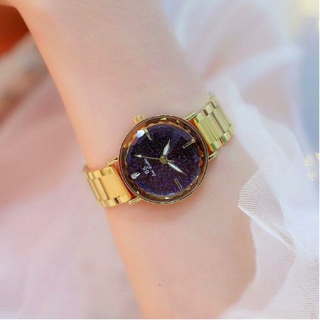 Đồng hồ nữ Bee Sister 1562 mặt thấu kính nổi vát cạnh hàng chính hãng