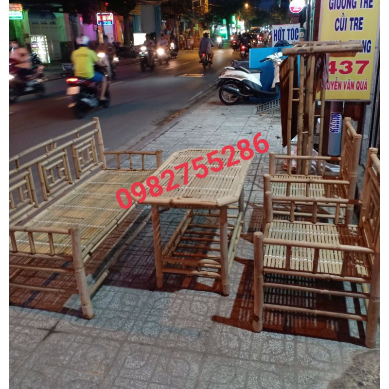 Bộ bàn ghế salon tre