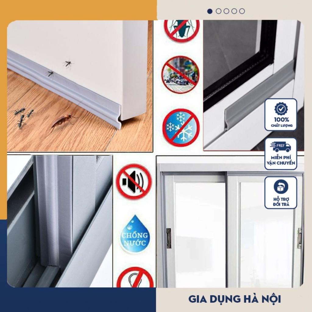 Ron dán cửa sổ chặn khe cửa ,ngăn côn trùng,bụi bẩn,cách âm,ngăn gió điều hòa 2 m