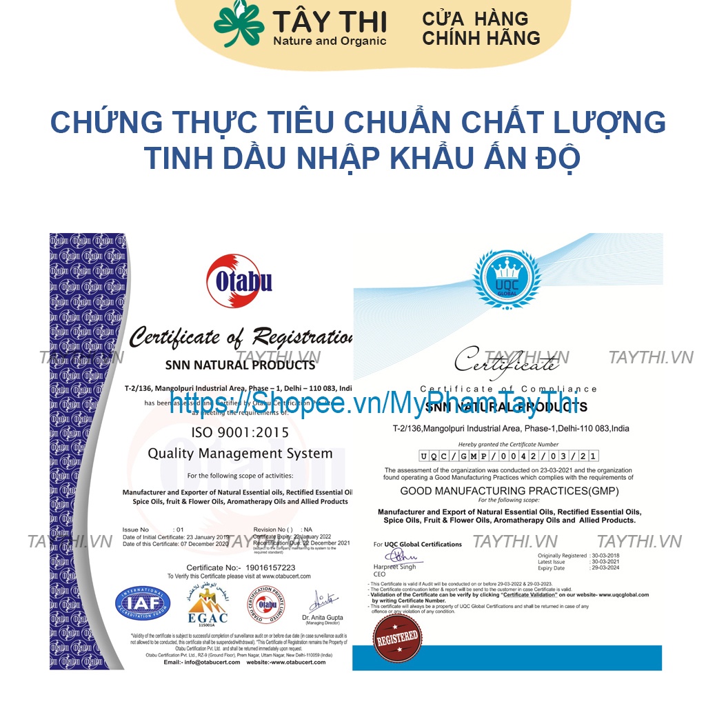 100 ml Tinh Dầu Thơm Phòng nguyên chất - Giúp thư giãn, sảng khoái - Kiểm định Quatest-  Mỹ Phẩm Tây Thi Nature-Organic