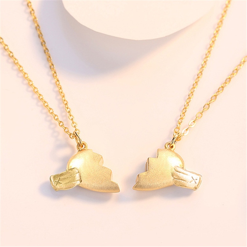 Set 2 Vòng cổ Kim Loại Mặt Trái Tim Từ Tính Sáng Tạo Thời Trang Cho Nữ
