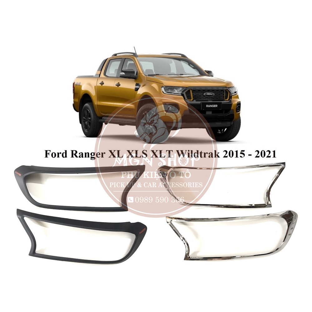 Ốp [Ford Ranger 2015 - 2021] [full bộ] [màu đen / màu bạc]