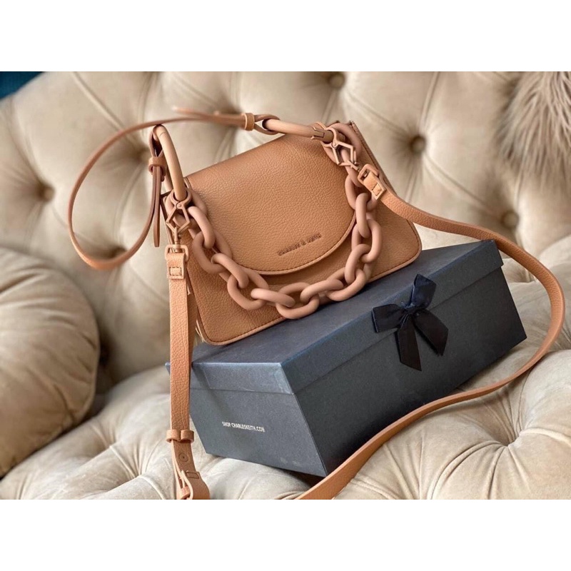 Túi xách nữ ck xích chunky nude 1:1