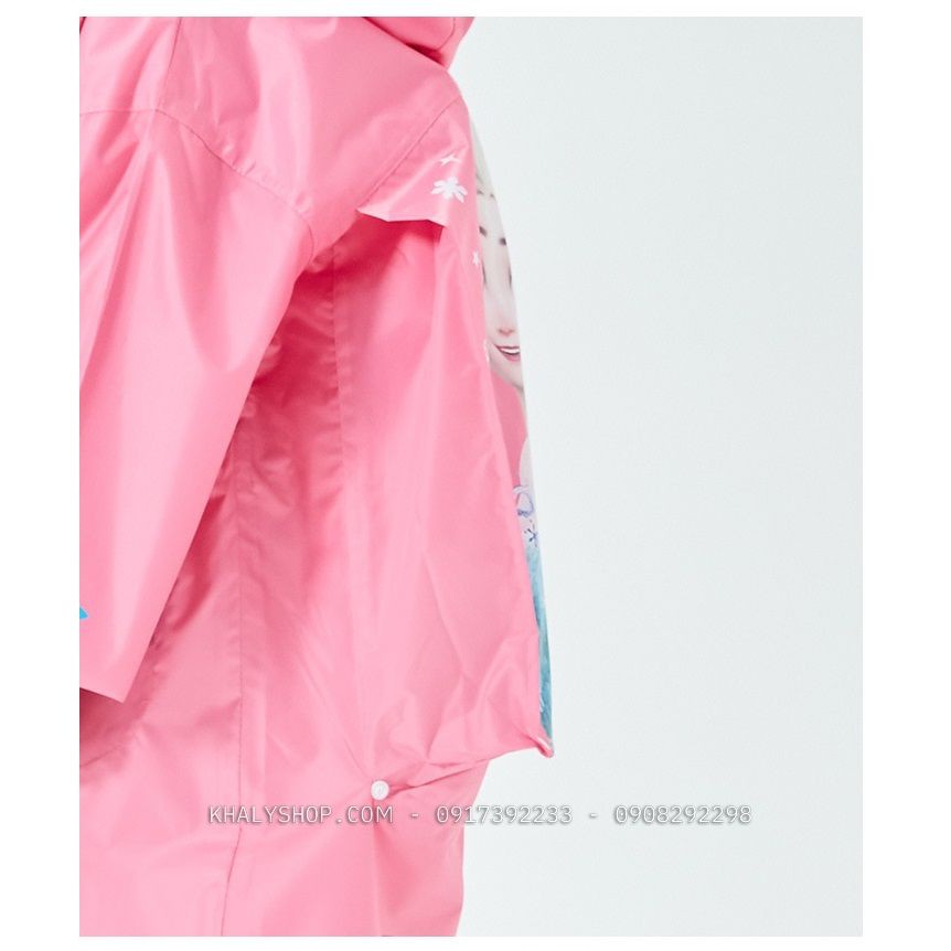 Áo mưa vải dù cao cấp hình công chúa Frozen Elsa và Anna màu hồng cho bé gái còn size (M,L,XL,XXL) - 140P4NDF18006Q