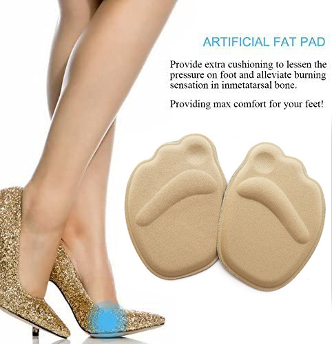 Metatarsal Pads, Ball of Foot Cushions Forefoot Pads, Self-Sticking Shoes Half Insoles Insert for High Heels Forefoot Pain Relief