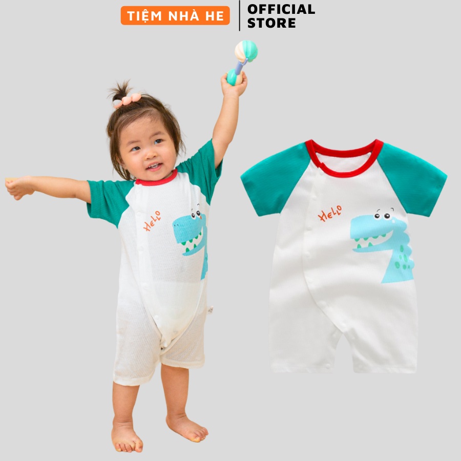 Bộ Body Cộc Tay Liền Thân Body Đùi Cho Bé Trai Bé Gái Chất Cotton Họa Tiết Cute FullSize 0-2 Tuổi