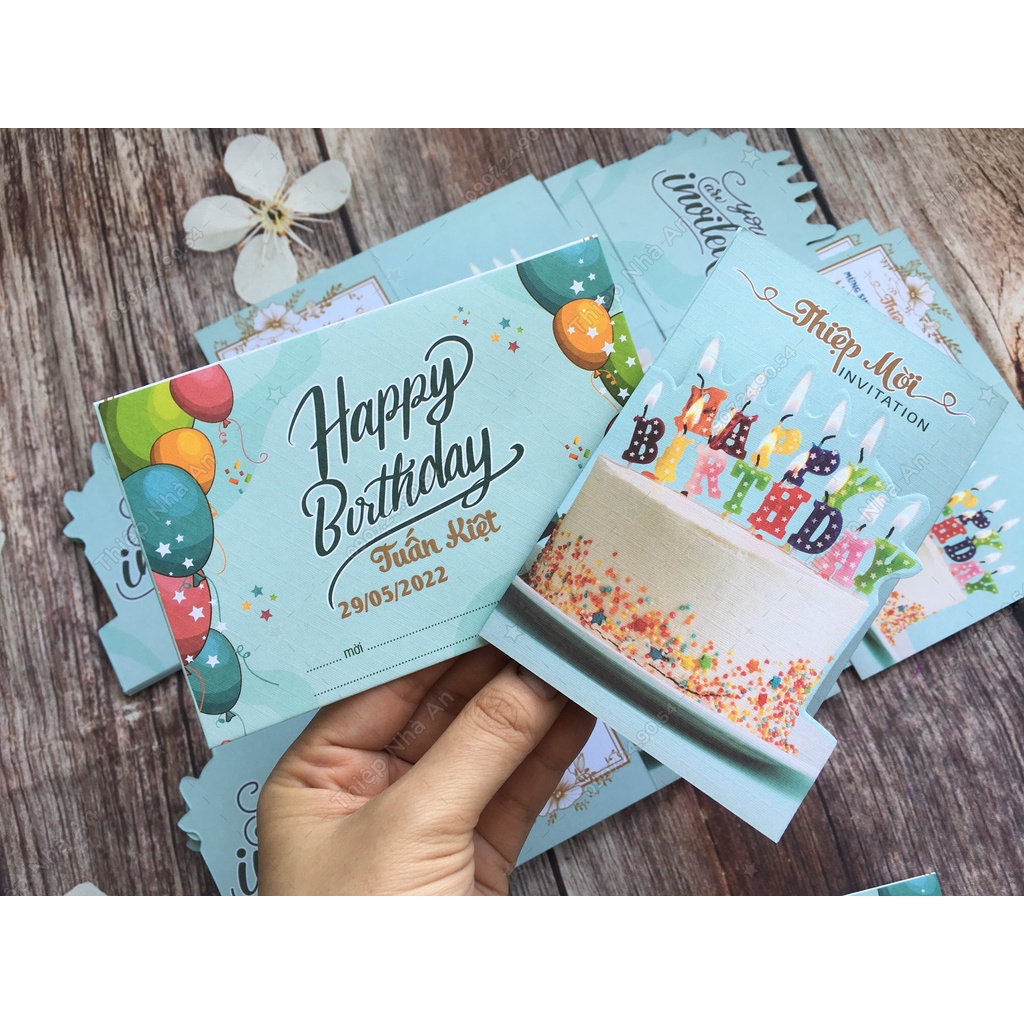 ♥️ Shop Uy Tín ♥️ Thiệp Sinh Nhật - Thôi Nôi - Đầy Tháng Dành Cho Bé 1801Z