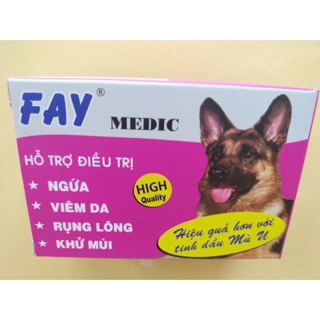 Xà phòng tắm diệt nấm da, rụng lông, ve ghẻ chó mèo - Fay Medic 100g