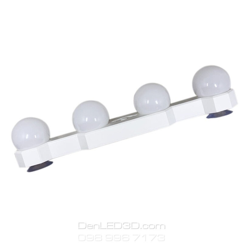 Bộ 4 Bóng Đèn LED Cho Bàn Trang Điểm, Sử Dụng Pin Sạc, 3 Chế Độ Sáng