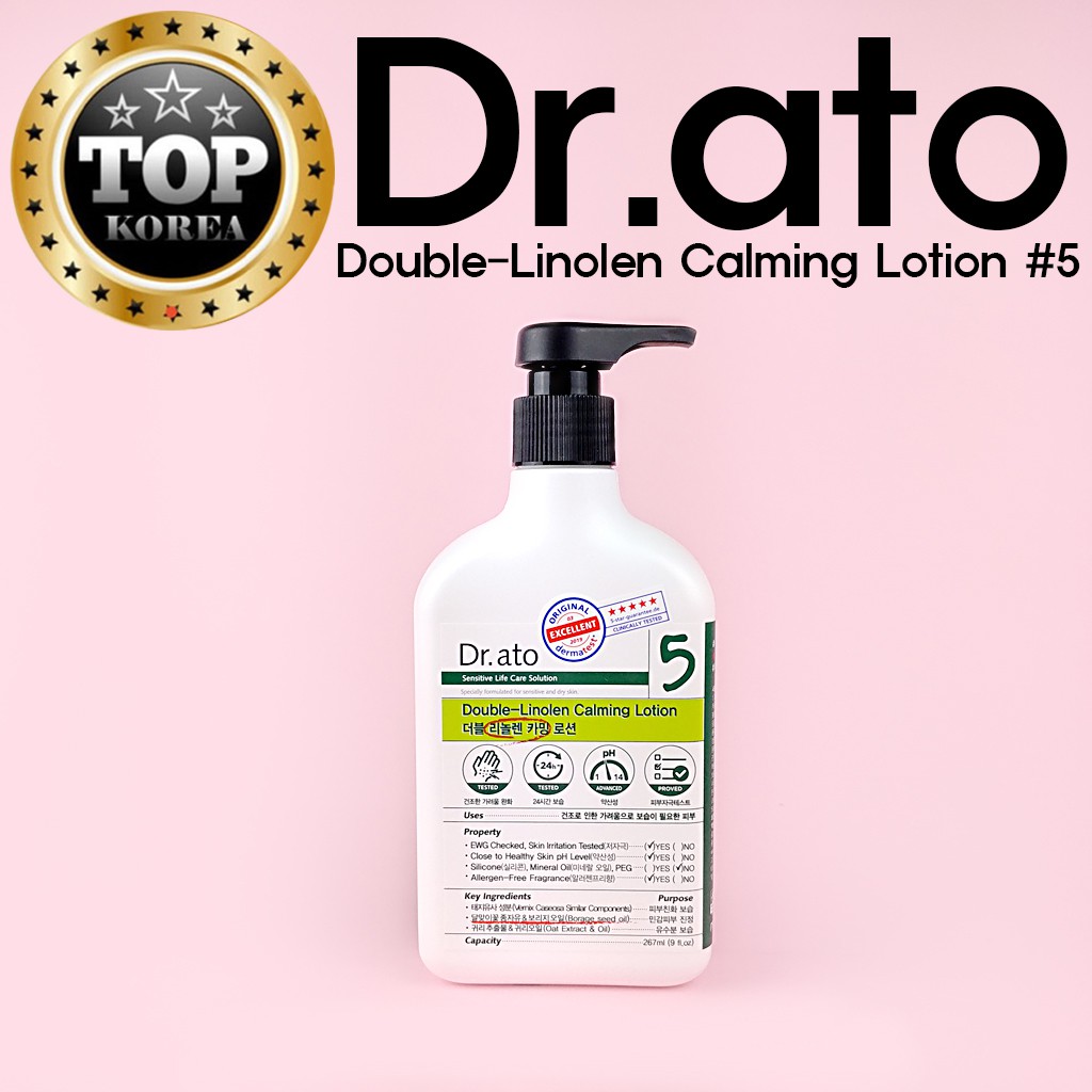 <Dr.ATo>5 DOUBLE LINOLEEN CARMING LOTION FOR ITCHY SKIN #5 /267ml /Sữa Dưỡng Da Dr.ATo 267ml Của Hàn Quốc Gấp Đôi LINOLEEN Làm Dịu Và Cấp Ẩm Cho Da Ngứa #5 / TOPKOREA