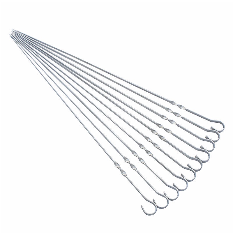 Xiên Nướng Inox, Xiên Nướng Thịt Inox - Que Nướng Thịt Inox chuôi gỗ