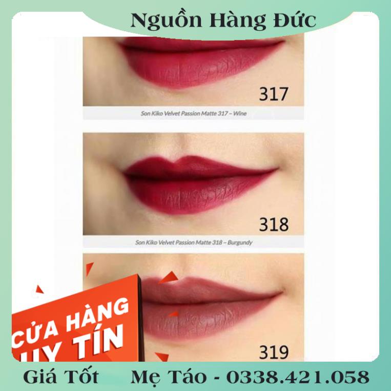[auth] (SALE) Son Kiko Velvet Passion Matte - Full màu Đủ Bill tại Đức [Hot]