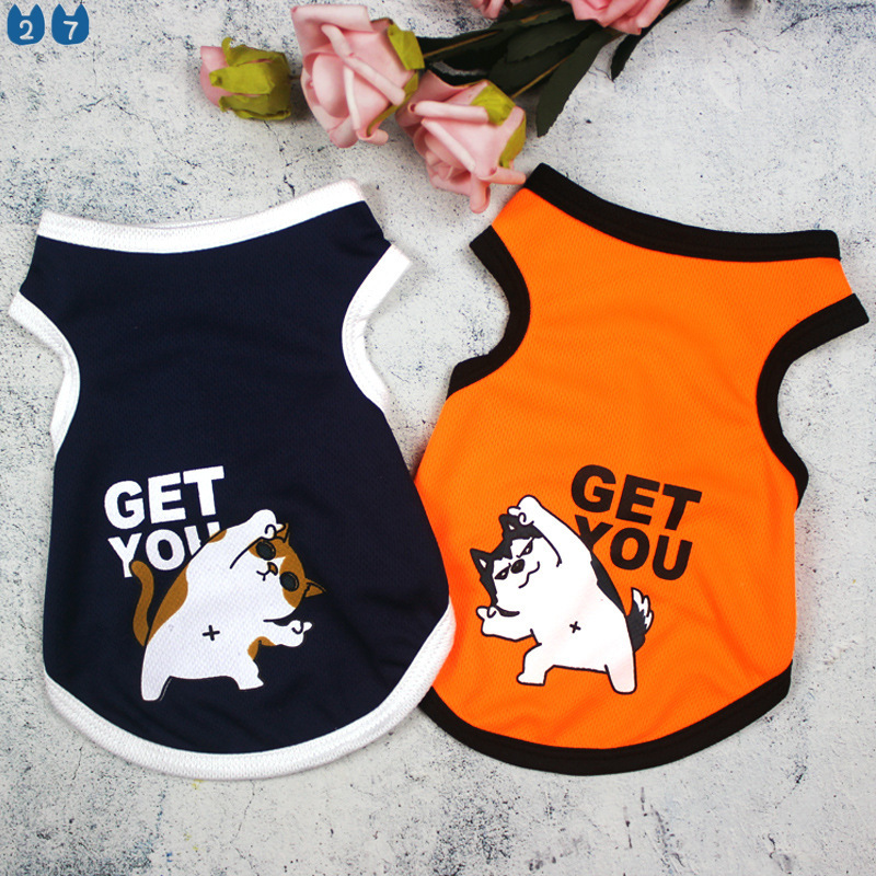 Áo Ba Lỗ Cotton Thời Trang Mùa Hè Cho Thú Cưng 27 Inch