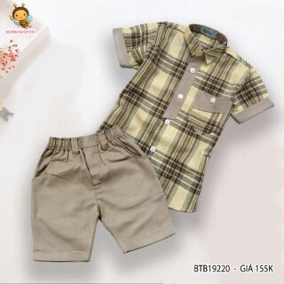 Set áo sơ mi kèm quần bé trai