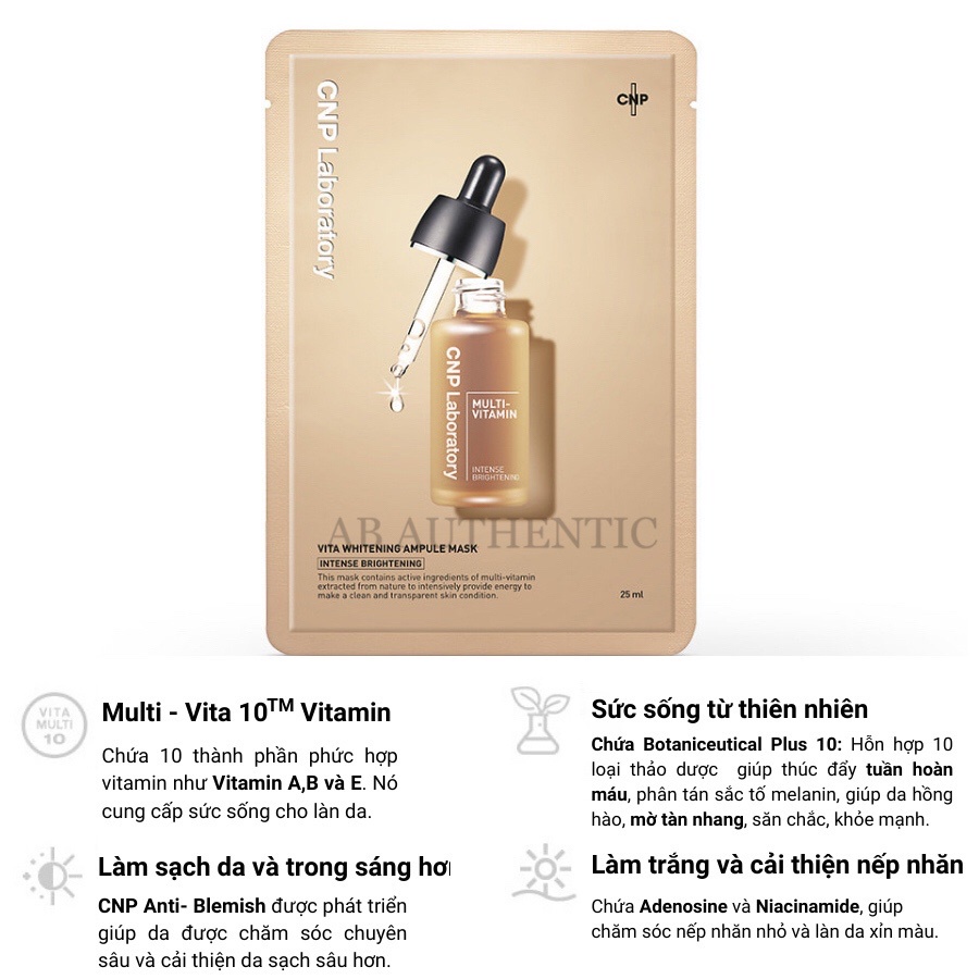 [HOT] Miếng mặt nạ dưỡng CNP Laboratory Ampule Mask 25ml, dưỡng chuyên sâu, làm trắng da (1 miếng)