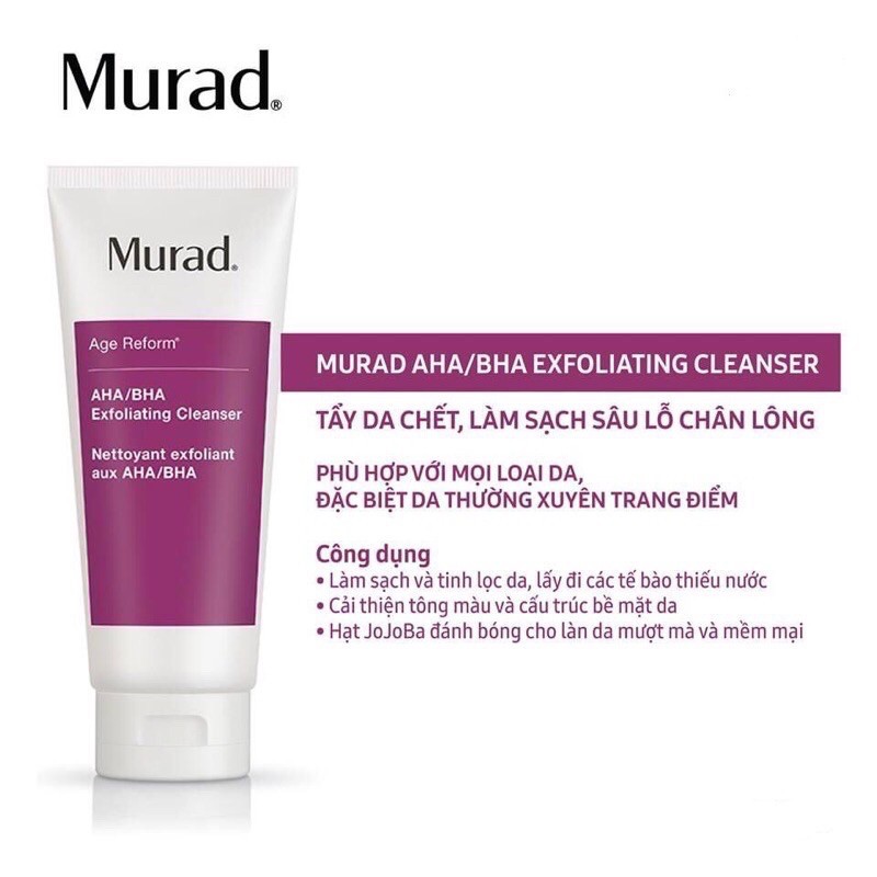 [Bill US_No box] Sữa rửa mặt Murad AHA/BHA 200ml