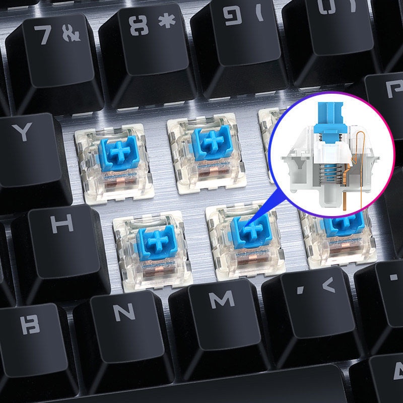 Bàn phím cơ chơi game có núm chơi nhạc Qk910