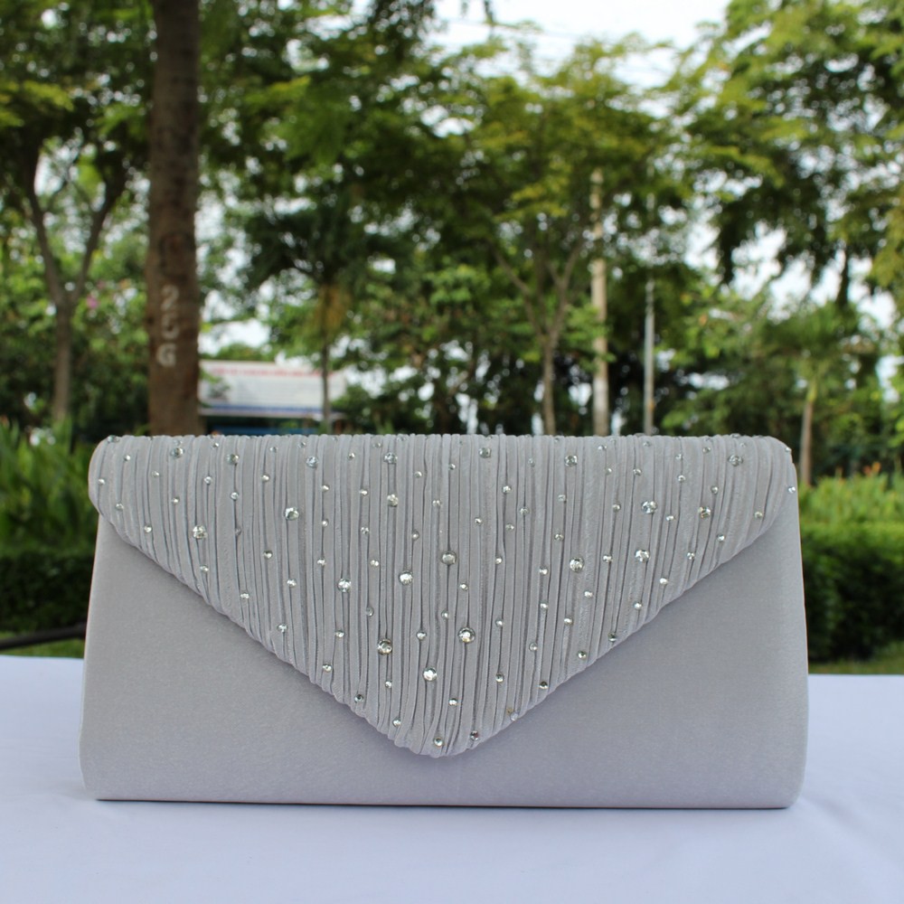 Ví Dạ Hội Cao Cấp V Màu Bạc