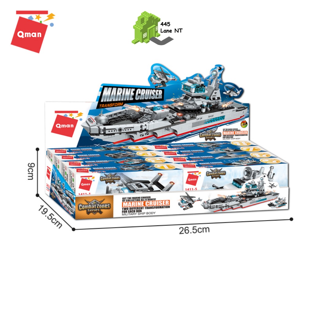 Đồ Chơi Lắp Ráp Lego Qman 1411 Tàu Quân Sự Tuần Tra Trên Biển 710 Chi Tiết Cho Trẻ Từ 6 Tuổi