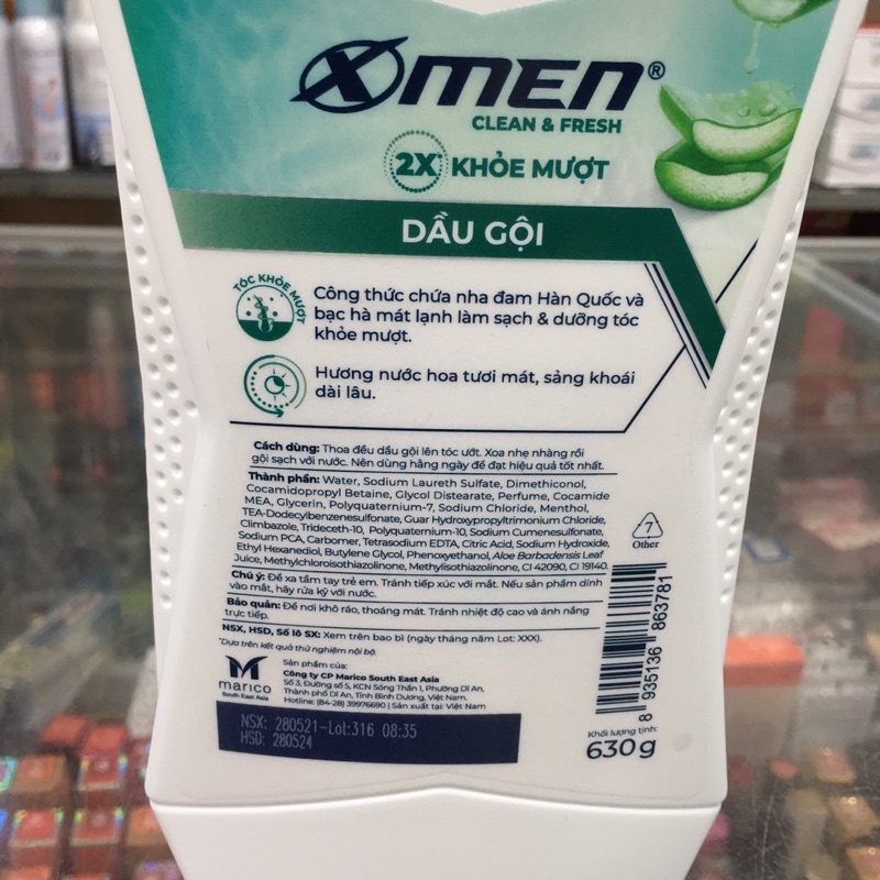 Dầu gội Xmen Clean &amp; Fresh 2x Khoẻ Mượt 630g