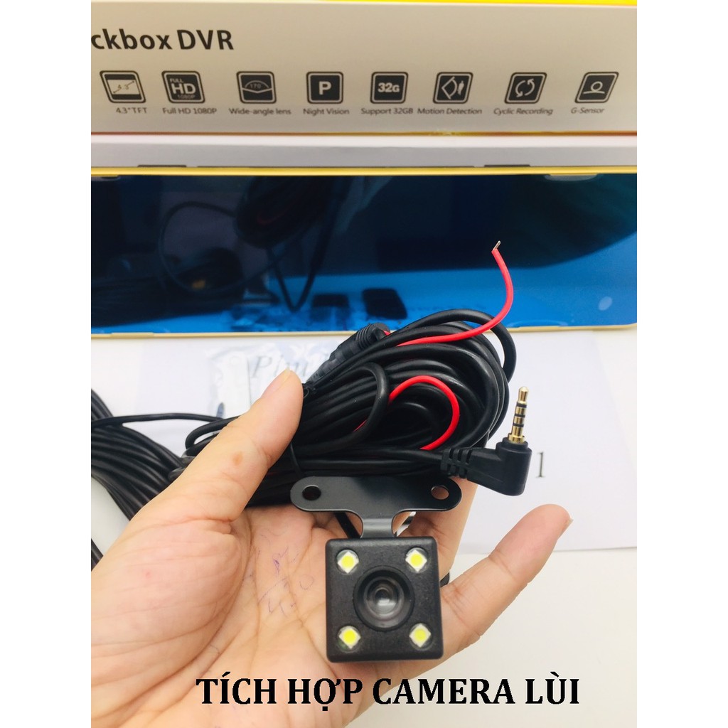 Camera hành trình trên gương tích hợp camera lùi 2 trong 1 đa năng