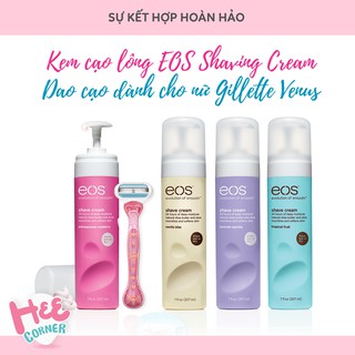COMBO: Kem cạo EOS 207ml và dao Venus BIC - Hàng air nội địa Mỹ, có bill