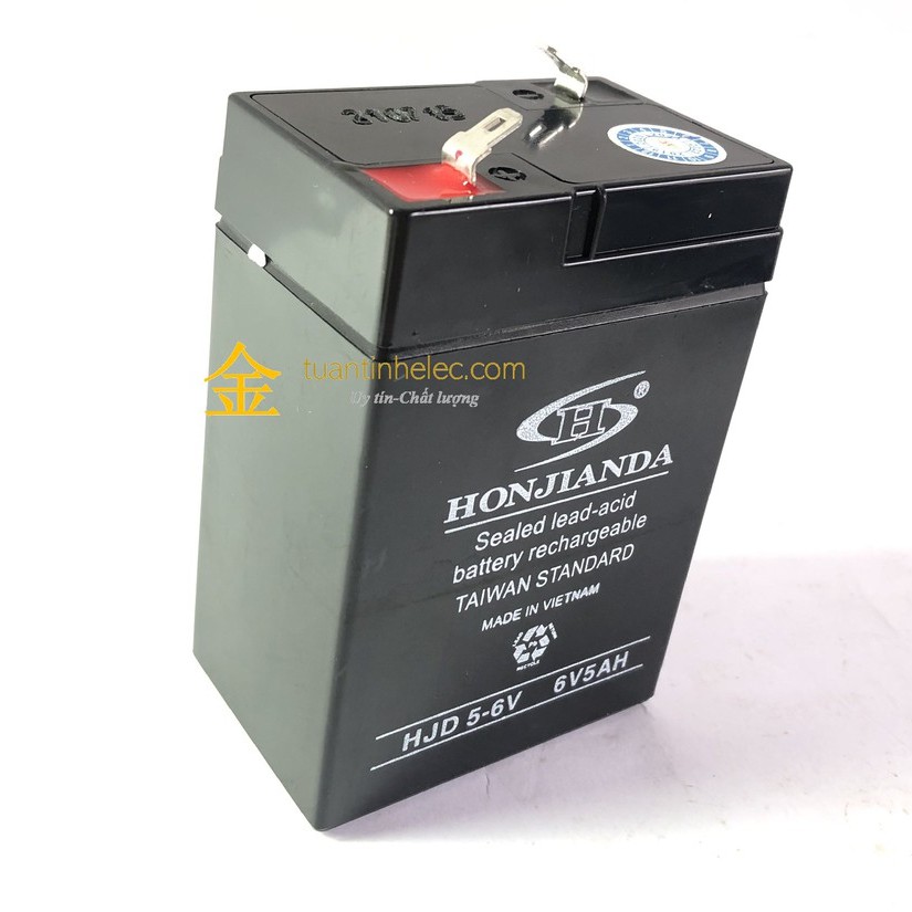 Bình ắc quy các loại Honjianda 6v- 5Ah, PA 6-4.5 Ah.... cho quạt sạc, quạt tích hợp.# phụ tùng thay thế
