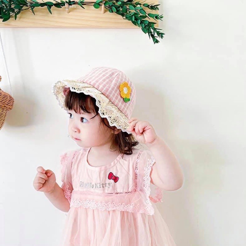 (ảnh thật) Mũ Sunflower viền ren