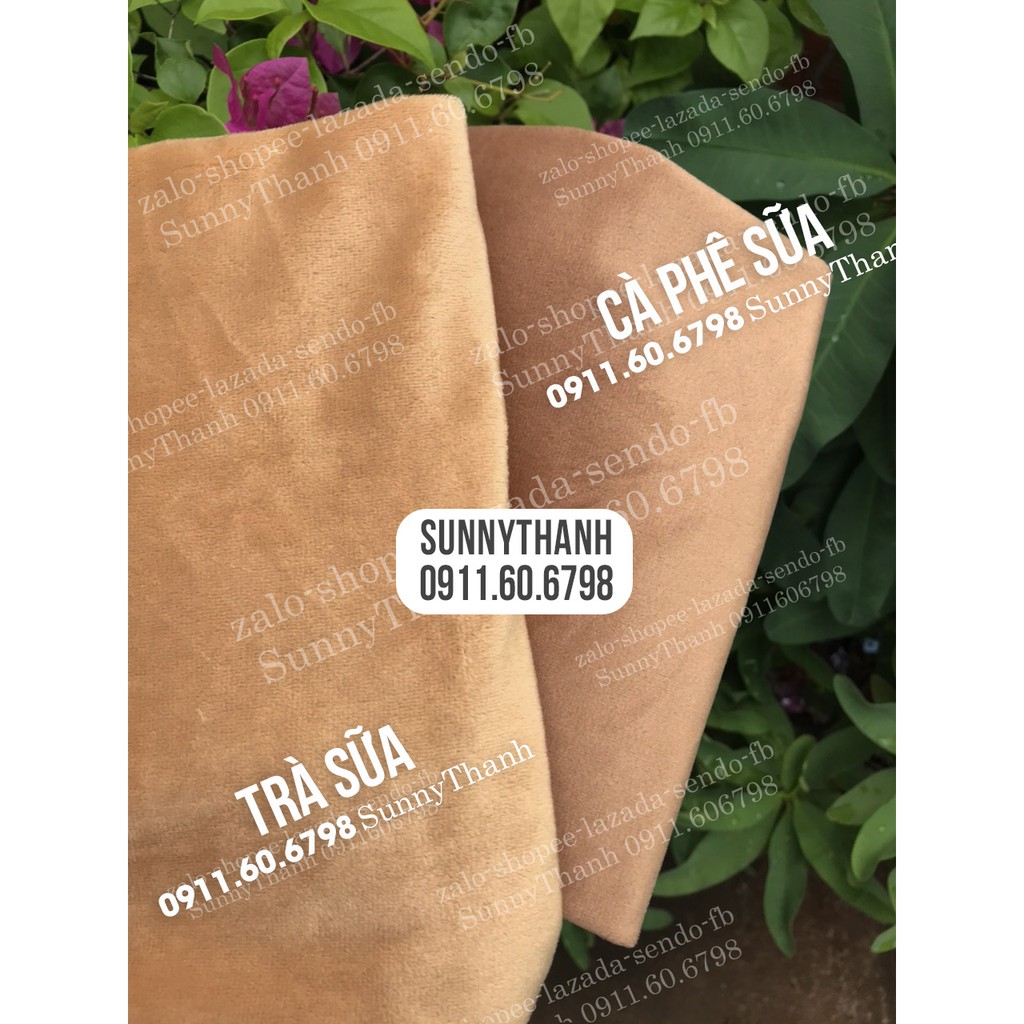 Vải lông nhung lạnh mịn trắng tinh và hồng phấn 1m và 39 màu bảng màu 5075 may gối thú bông gối ôm cá ngựa đồ thú cưng