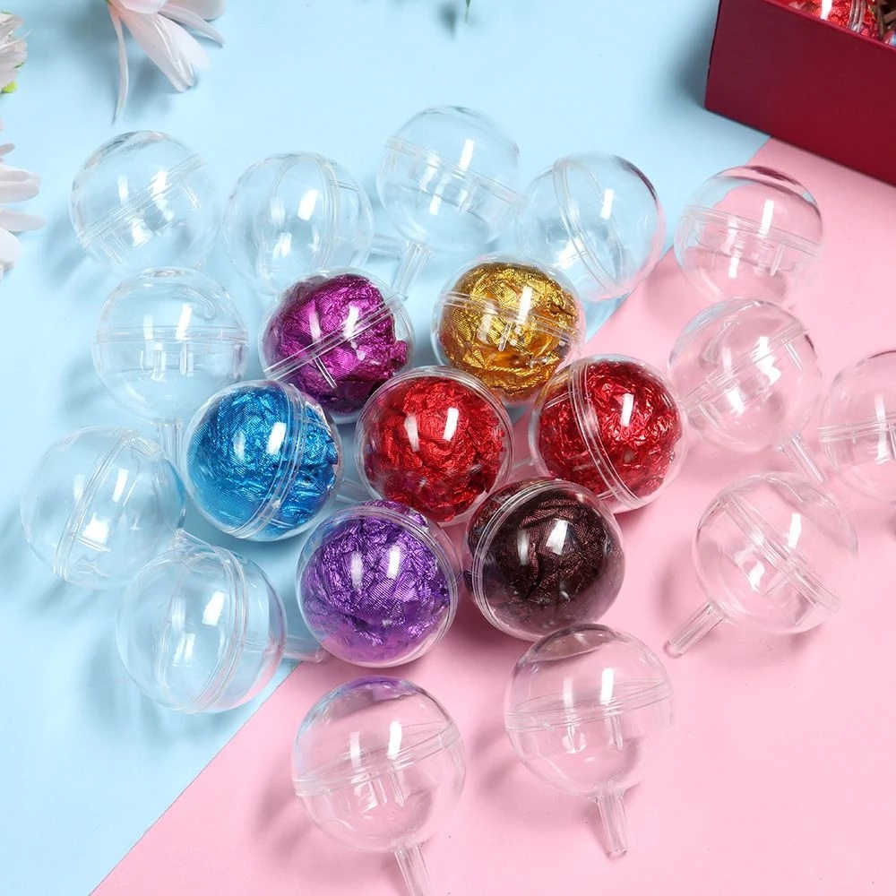 Bộ 10 Hộp Đựng Kẹo / Sô Cô La Bằng Acrylic Trong Suốt DIY