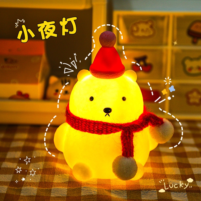 Đèn ngủ mini hình thỏ và chú gấu giáng sinh NOEL cực xinh xắn dễ thương LILA DENNGUTHO55
