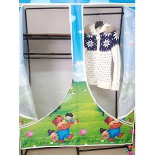Tủ vải treo đựng quần áo Thiên Nam Sơn khung sắt 2 buồng