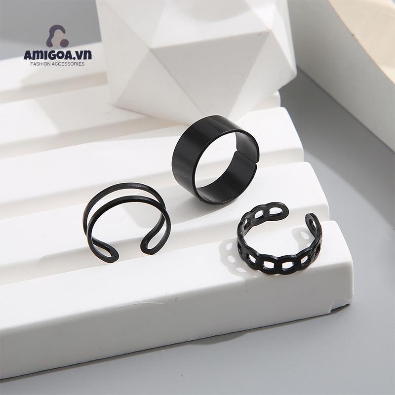 ✨✨ Bộ 3 Nhẫn Xếp Chồng Đơn Giản Sáng Tạo Cá Tính