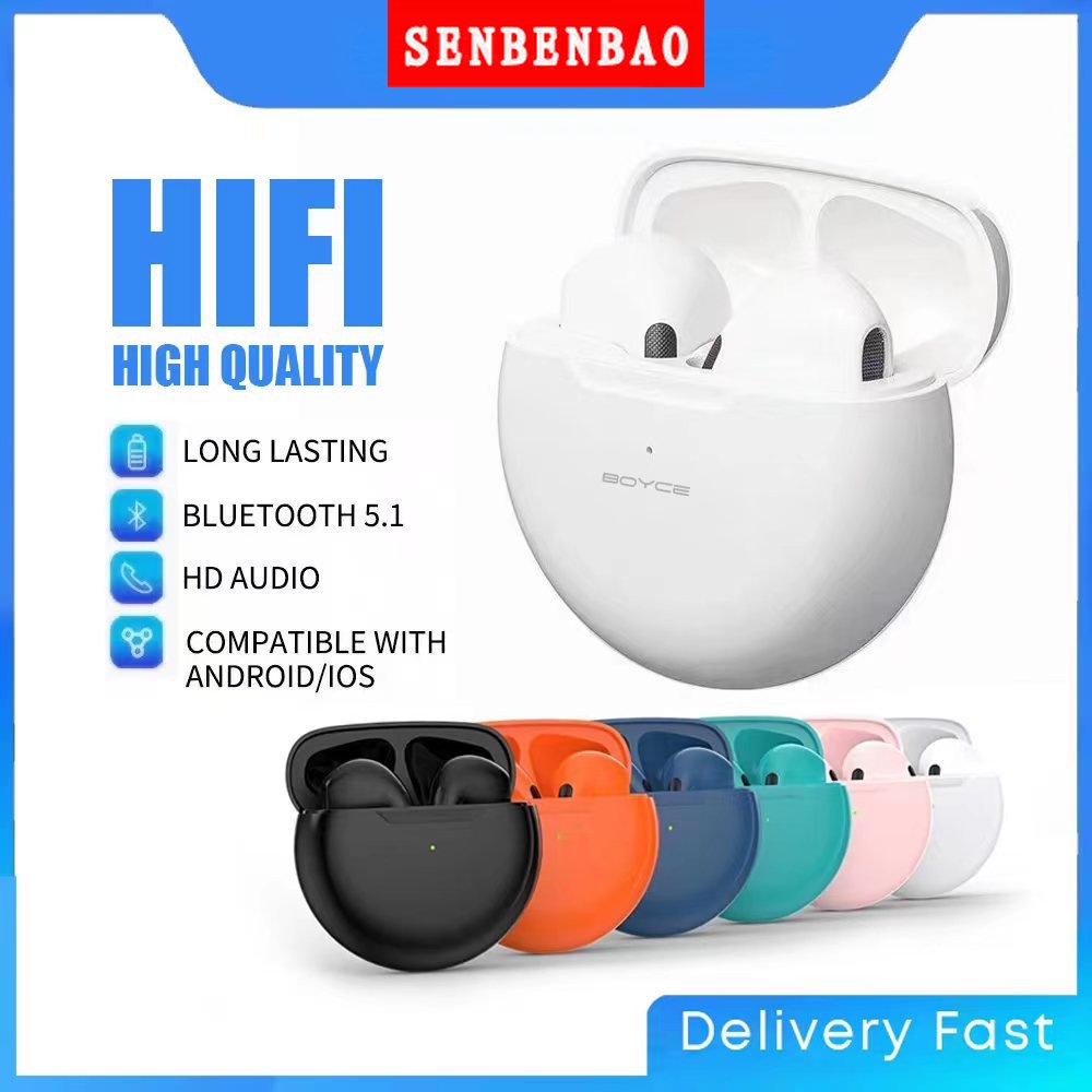 Tai Nghe Bluetooth 5.0 Amoi Pro 6 Không Dây True Wireless Bản Quốc Tế Nút Cảm Ứng Kiêm Sạc Pin Dự Phòng