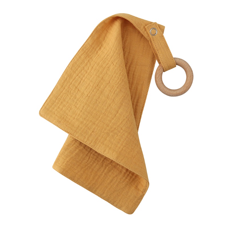 Yếm Ăn Vải Cotton Mềm Mại Có Vòng Nhẫn Xinh Xắn Cho Bé
