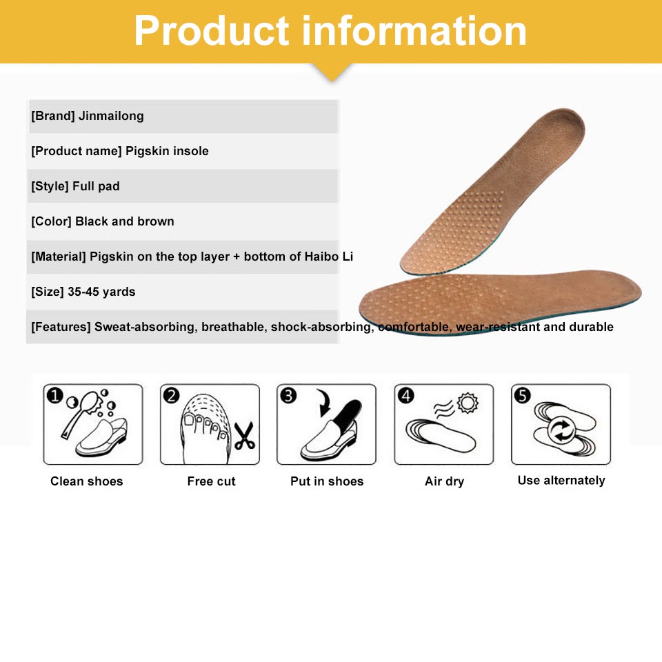 Miếng Lót Giày Thể Thao Bằng Da Thật Thấm Hút Mồ Hôi Thoáng Khí Cho Nam Và Nữ 35-46
