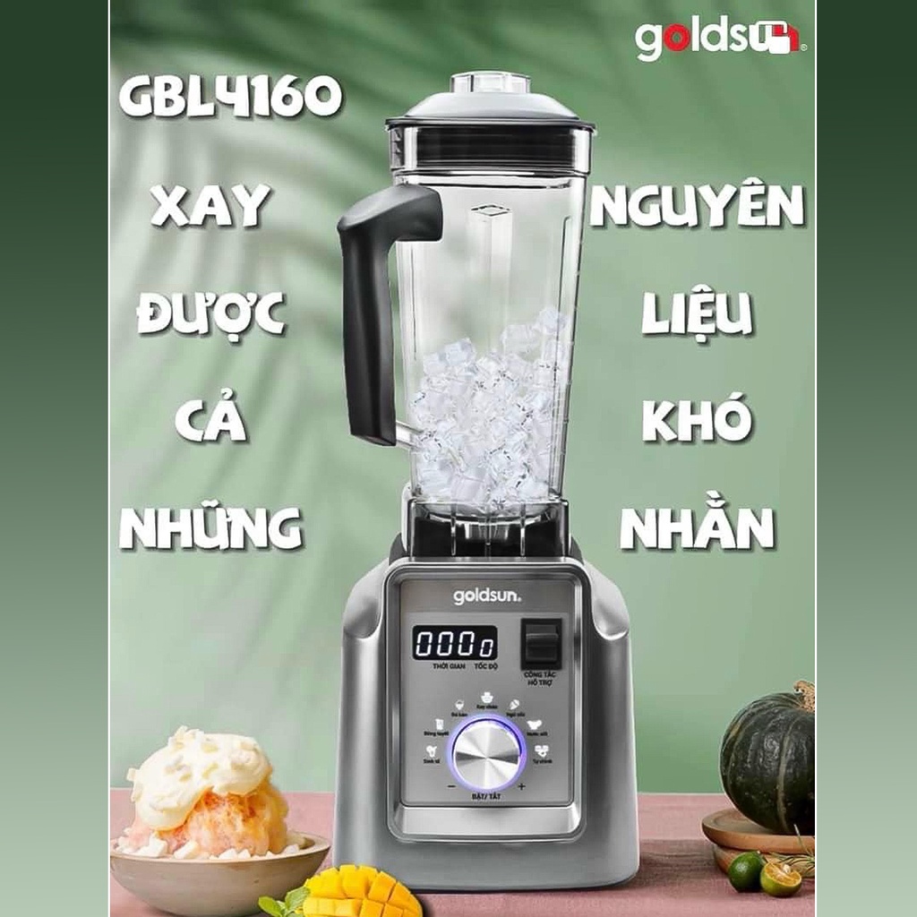 Máy xay sinh tố công nghiệp Goldsun GBL4160 Xay mọi thứ trong vài giây, cách âm chống ồn, màn hình LCD - BH 1 năm
