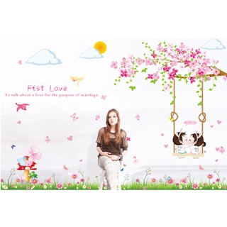 Decal dán tường xích đu tình nhân BINBIN PK221 (Kích thước:130x150cm)