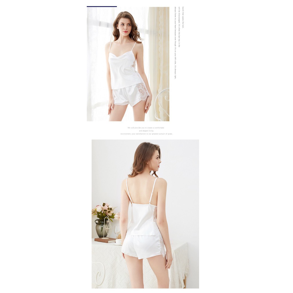 Q11.HCM [LL779] Bộ ngủ lụa satin Quảng Châu - váy ngủ quyến rũ - cô chủ nhỏ chuyên sỉ