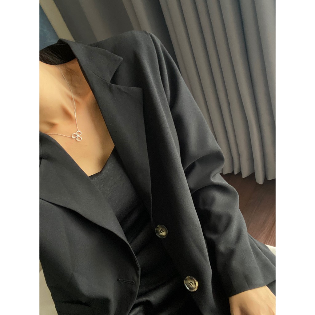 Basic Jacket - blazer đen dáng freestyle (Laciel official) | BigBuy360 - bigbuy360.vn