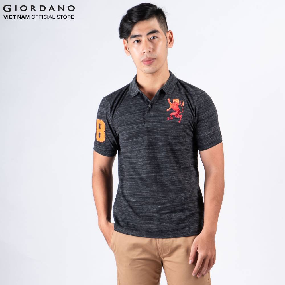 Áo Thun Nam Polo Logo Sư Tử Giordano 01018222