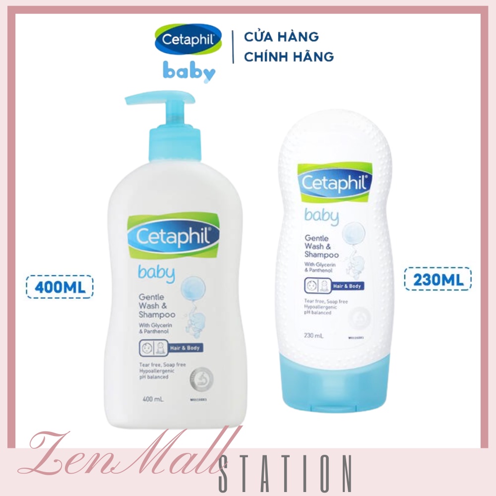 Sữa tắm gội trẻ em CETAPHIL Baby Wash & Shampoo For Face & Body 230ml An Toàn Cho Bé