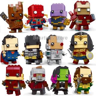 Brickheadz SuperHero IronMan Marvel Super Heroes Superman Batman Figure Building Block Brick Fit Lego DC Avengers Toys