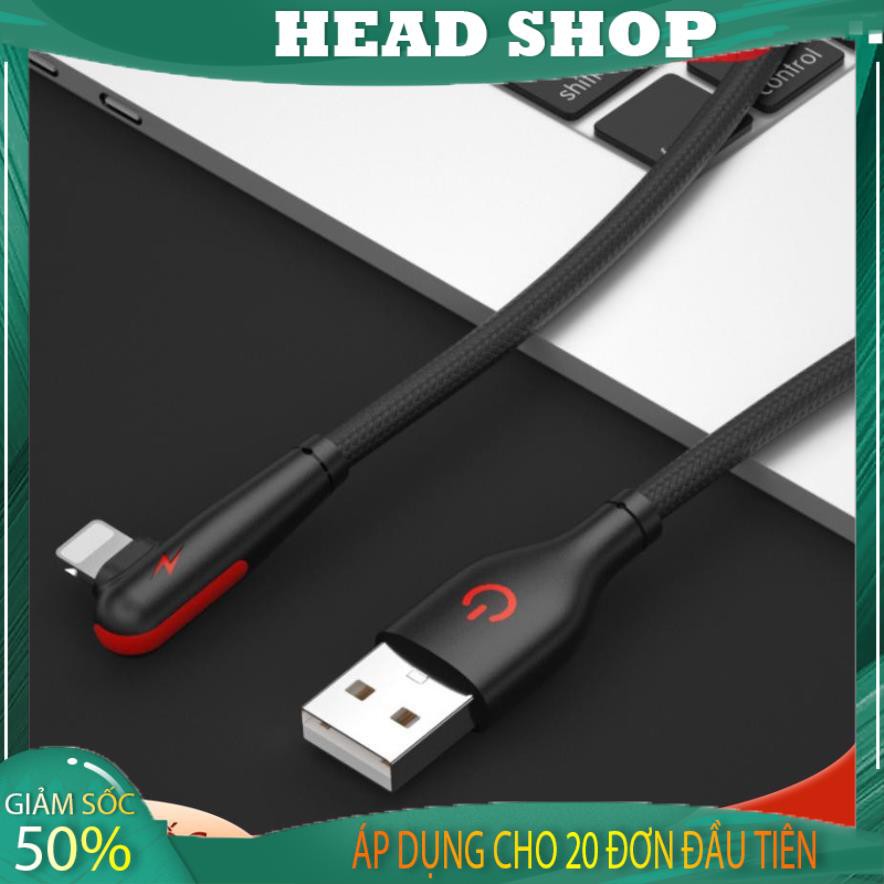 Cáp Sạc Nhanh cho điện thoại táo 90 Độ 3a chữ L 1m 2m mã 90 độ HEAD SHOP