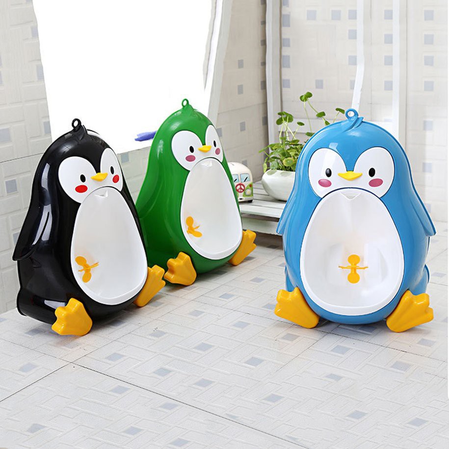 Bồn đi vệ sinh hình chim cánh cụt mini cho bé trai
