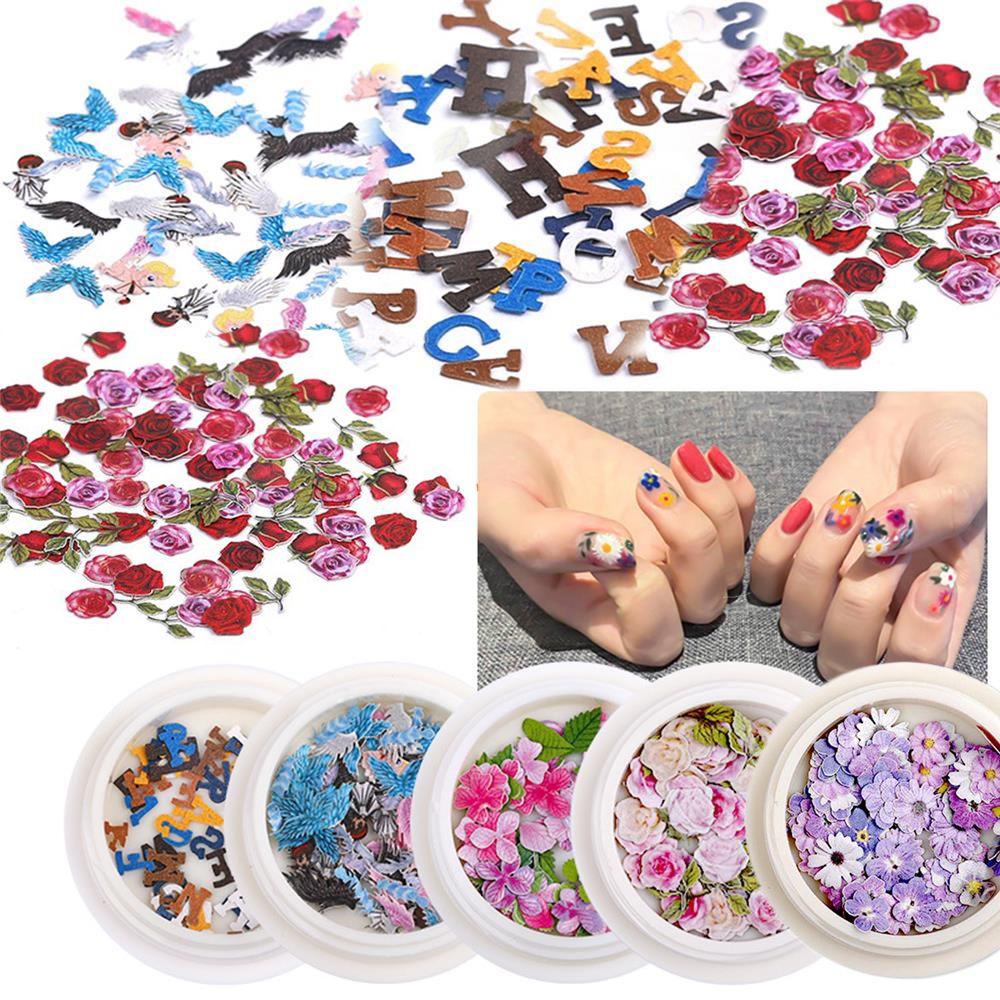 Hộp Kim Tuyến Hình Hoa Cúc Trang Trí Móng Tay Nghệ Thuật DIY