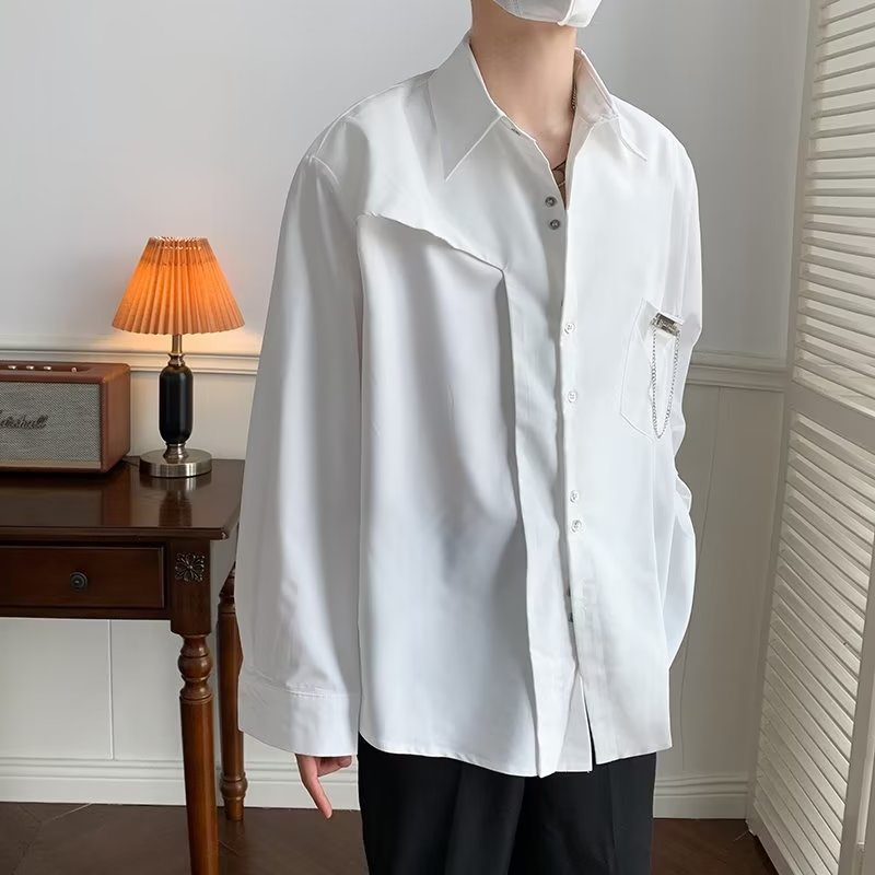 Áo Sơ Mi Tay Dài Màu Trơn Thời Trang Hàn Quốc Trẻ Trung Cho Nam